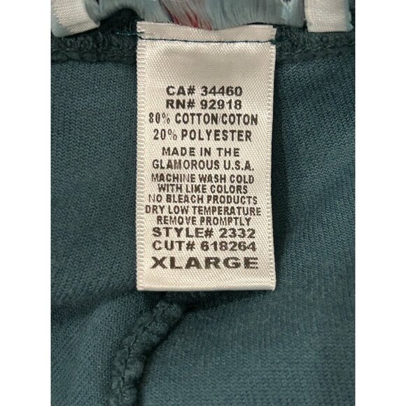 Juicy Couture Velour Straight Leg Lounge Pants Teal Sz XL Drawstring Relaxed - Picture 6 of 9